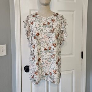 CLEARANCE! Floral Ruffle Sleeve Blouse